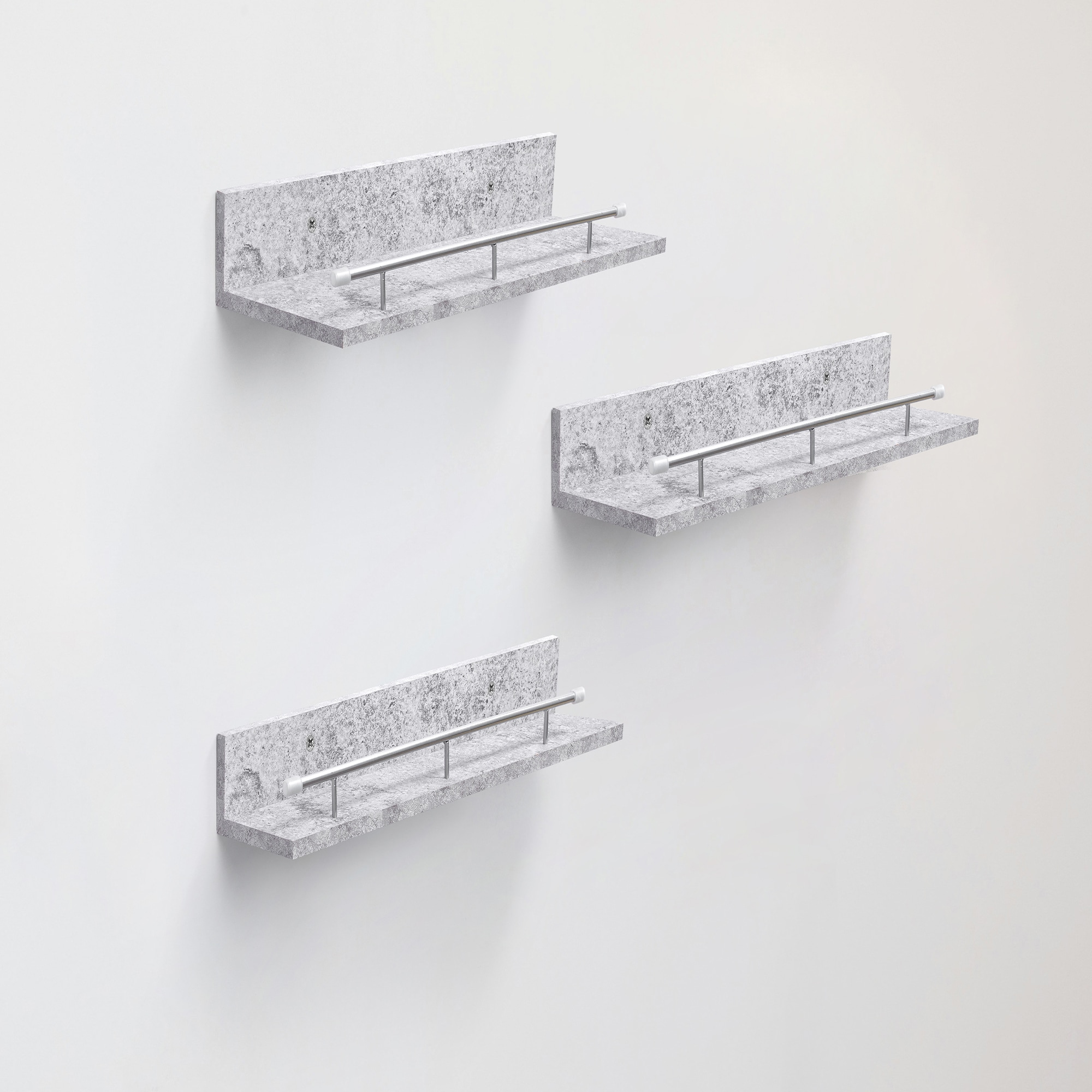 Floating Shelves 15.7" Wall Mounted Wood Shelves For Bathroom, Bedroom, Living Room, Kitchen, Hanging Shelf For Books/Storage/Decor With Invisible Brackets, Grey_maomaolike.com